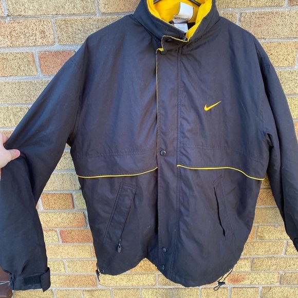 Vintage Nike Flu Game Jacket Small Yellow/Black - Picture 7 of 9